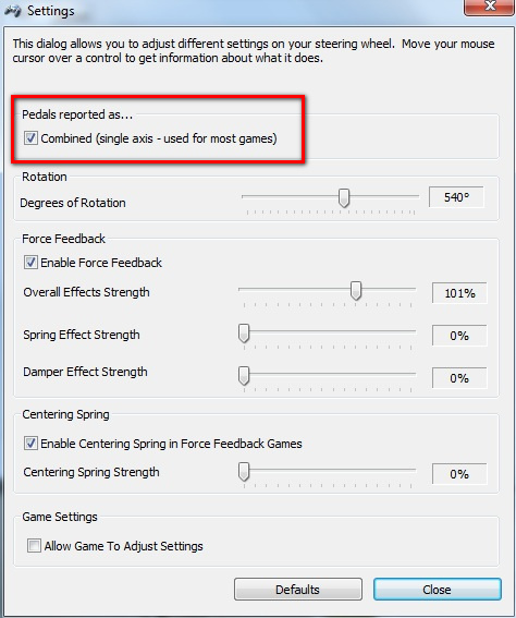 Logitech G27 Rotation/Setup Preferences 